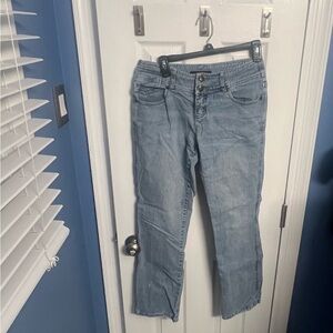 Express Light Blue Women's Straight Leg Jeans